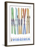 Massanutten, Virginia, Skis in the Snow-Lantern Press-Framed Art Print