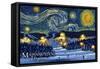 Massanutten, Virginia - Starry Night - Lantern Press Artwork-Lantern Press-Framed Stretched Canvas