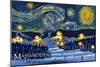 Massanutten, Virginia - Starry Night - Lantern Press Artwork-Lantern Press-Mounted Art Print