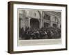 Masses for the Late Czar at Wayside Chapels in St Petersburg, People Kneeling in the Roadway-null-Framed Giclee Print