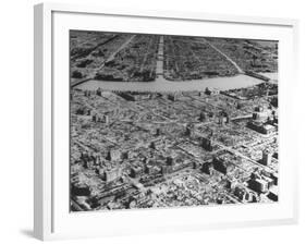 Massive Damage Caused by American Incendiary Bombs Dropped on the City Weeks Earlier-null-Framed Photographic Print