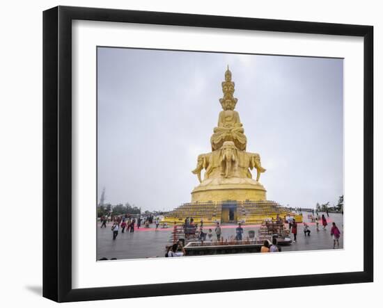 Massive statue of Samantabhadra at the summit of Mount Emei (Emei Shan), UNESCO World Heritage Site-Michael Snell-Framed Photographic Print