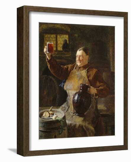 Master Brewer at Mealtime in the Cellar of the Cloister, 1892-Eduard Grützner-Framed Giclee Print