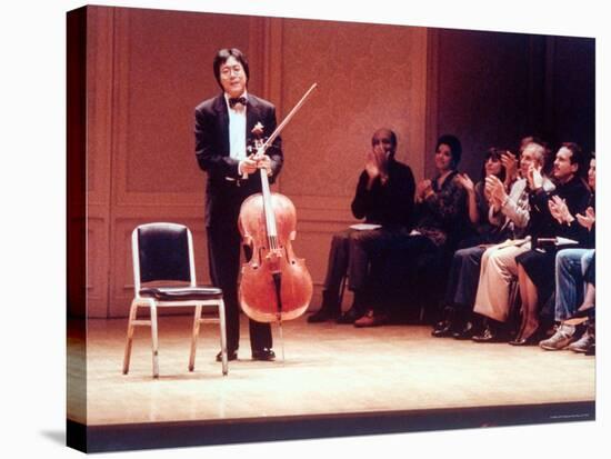 Master Cellist Yo-Yo Ma with Stradivarius Cello Receiving Applause after performing "Cello Suites"-Ted Thai-Stretched Canvas