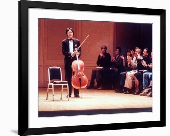 Master Cellist Yo-Yo Ma with Stradivarius Cello Receiving Applause after performing "Cello Suites"-Ted Thai-Framed Premium Photographic Print