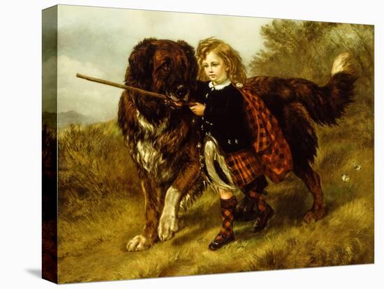 Master Egerton Macdona with his St Bernard Dog, Tell-Samuel John Carter-Stretched Canvas