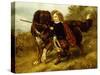 Master Egerton Macdona with his St Bernard Dog, Tell-Samuel John Carter-Stretched Canvas