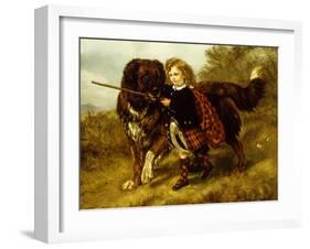 Master Egerton Macdona with his St Bernard Dog, Tell-Samuel John Carter-Framed Giclee Print