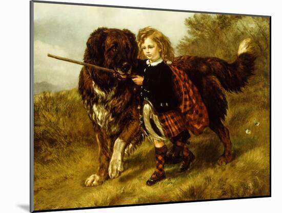 Master Egerton Macdona with his St Bernard Dog, Tell-Samuel John Carter-Mounted Giclee Print