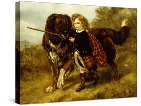 Master Egerton Macdona with his St Bernard Dog, Tell-Samuel John Carter-Stretched Canvas