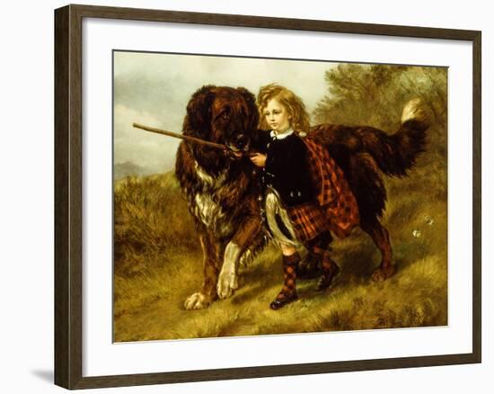 Master Egerton Macdona with his St Bernard Dog, Tell-Samuel John Carter-Framed Giclee Print