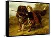 Master Egerton Macdona with his St Bernard Dog, Tell-Samuel John Carter-Framed Stretched Canvas