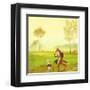 Master Lamb and His Painting Master-DD McInnes-Framed Art Print