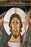 Christ's Face. Detail from the mural on the apse of San Clemente de Tahull. Romanesque art-MASTER OF TAHULL-Stretched Canvas
