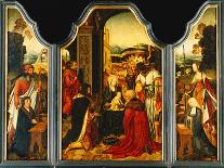 Triptych: Adoration of the Magi, with St. James Presenting the Donor and St. Catherine of…-Master of the Holy Blood-Framed Premium Giclee Print