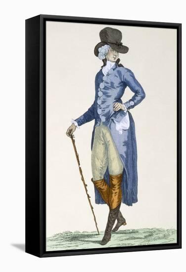 Master of the Royal House in an Elaborate Blue Coat, Engraved by Le Beau, Plate No.256-Francois Louis Joseph Watteau-Framed Stretched Canvas