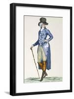 Master of the Royal House in an Elaborate Blue Coat, Engraved by Le Beau, Plate No.256-Francois Louis Joseph Watteau-Framed Giclee Print
