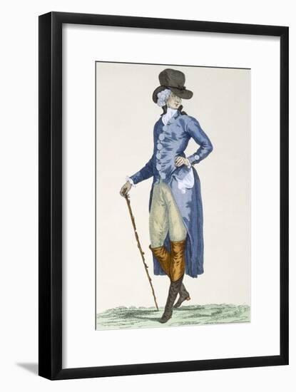 Master of the Royal House in an Elaborate Blue Coat, Engraved by Le Beau, Plate No.256-Francois Louis Joseph Watteau-Framed Giclee Print