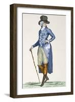 Master of the Royal House in an Elaborate Blue Coat, Engraved by Le Beau, Plate No.256-Francois Louis Joseph Watteau-Framed Giclee Print