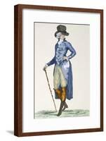 Master of the Royal House in an Elaborate Blue Coat, Engraved by Le Beau, Plate No.256-Francois Louis Joseph Watteau-Framed Giclee Print