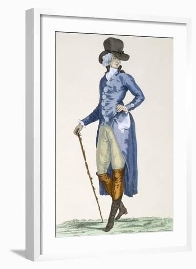 Master of the Royal House in an Elaborate Blue Coat, Engraved by Le Beau, Plate No.256-Francois Louis Joseph Watteau-Framed Giclee Print