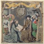 The Presentation of a Book to a Lord (Vellum)-Master of the St. Bartholomew Altarpiece-Giclee Print