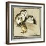 Master Quack the Duckling Meets Two Owls-Cecil Aldin-Framed Art Print