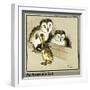 Master Quack the Duckling Meets Two Owls-Cecil Aldin-Framed Art Print