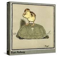 Master Quack the Duckling Riding a Tortoise-Cecil Aldin-Stretched Canvas
