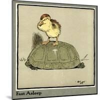 Master Quack the Duckling Riding a Tortoise-Cecil Aldin-Mounted Art Print