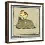 Master Quack the Duckling Riding a Tortoise-Cecil Aldin-Framed Art Print