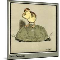 Master Quack the Duckling Riding a Tortoise-Cecil Aldin-Mounted Art Print