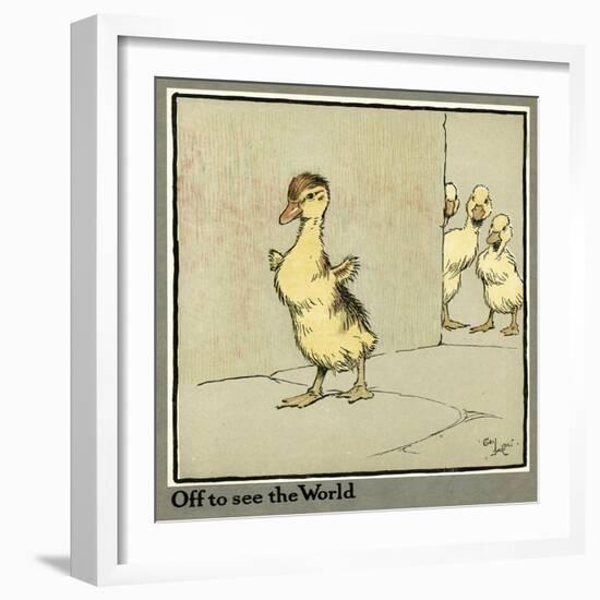 Master Quack the Duckling Sets Off-Cecil Aldin-Framed Art Print