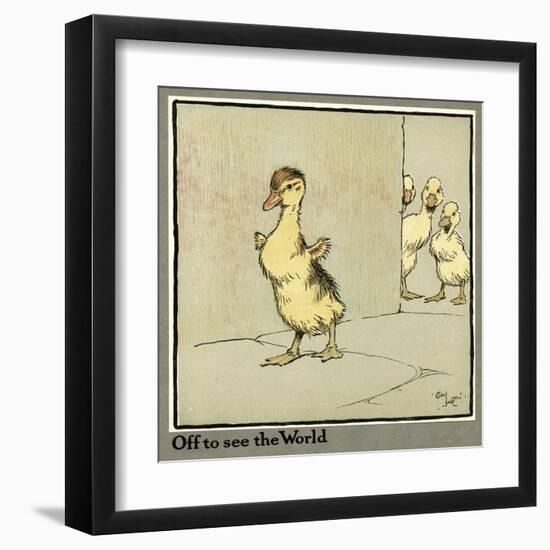 Master Quack the Duckling Sets Off-Cecil Aldin-Framed Art Print