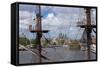 Masts of Historic Ship at NEMO Museum-Guido Cozzi-Framed Stretched Canvas