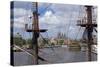 Masts of Historic Ship at NEMO Museum-Guido Cozzi-Stretched Canvas