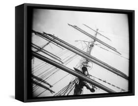 Masts of Tall Ship, Boston, Massachusetts, USA-Walter Bibikow-Framed Stretched Canvas