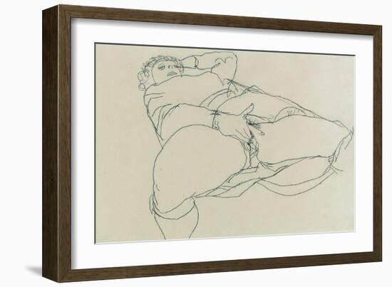 Masturbating Woman with Legs Spread, 1913-Egon Schiele-Framed Giclee Print