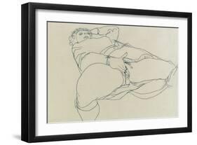 Masturbating Woman with Legs Spread, 1913-Egon Schiele-Framed Giclee Print