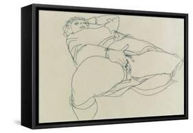 Masturbating Woman with Legs Spread, 1913-Egon Schiele-Framed Stretched Canvas