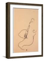 Masturbating Woman Without Head, 1918-Egon Schiele-Framed Giclee Print