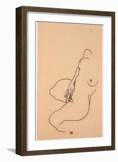 Masturbating Woman Without Head, 1918-Egon Schiele-Framed Giclee Print