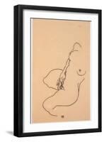 Masturbating Woman Without Head, 1918-Egon Schiele-Framed Giclee Print