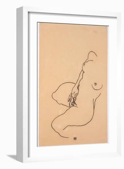 Masturbating Woman Without Head, 1918-Egon Schiele-Framed Giclee Print