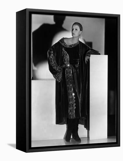 Mata Hari by GeorgeFitzmaurice with Greta Garbo, 1931 (b/w photo)-null-Framed Stretched Canvas