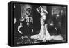 Mata Hari exécutant des danses  brahmaniques dans la bibliothèque du Musée Guimet de Paris-null-Framed Stretched Canvas