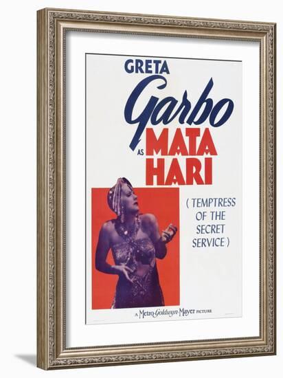 Mata Hari, Greta Garbo, 1931-null-Framed Art Print