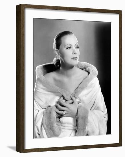 Mata Hari, Greta Garbo, Portrait by Clarence Sinclair Bull, 1931-null-Framed Photo