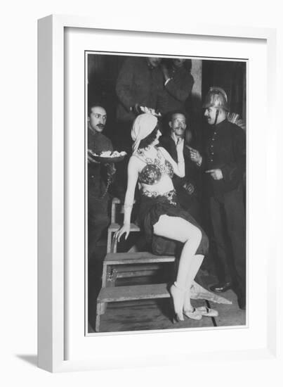 Mata Hari in the Wings with a Fireman, C.1905-null-Framed Giclee Print