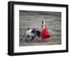 Matador and a Bull in a Bullring, Lima, Peru-null-Framed Photographic Print